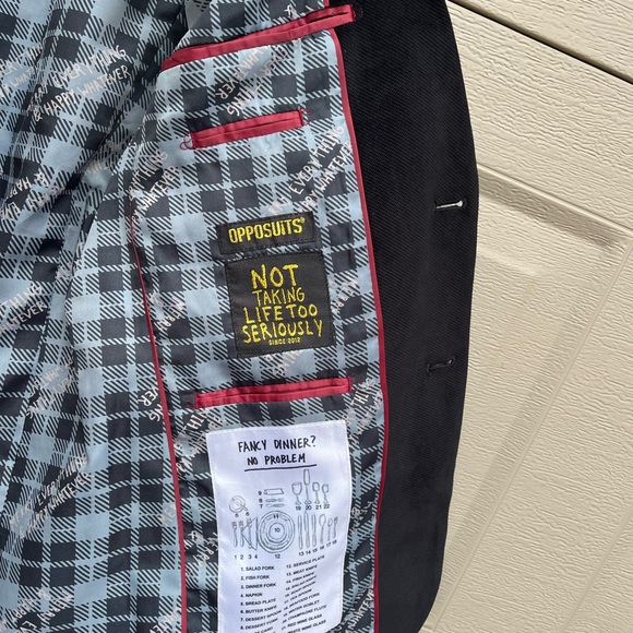 NWT Black OppoSuits Deluxe X-Mas Icons Embroidered Christmas Blazer - Picture 12 of 16